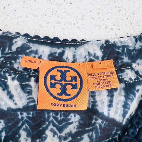 Tory Burch Blue Tunic top size 8 - Picture 6 of 7